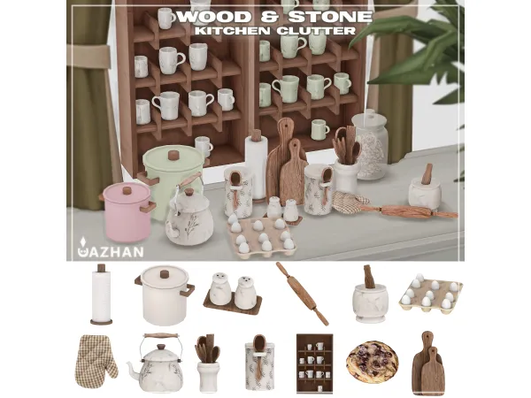 Mix [WOOD STONE] by cazhancc - The Sims 4 Custom Content