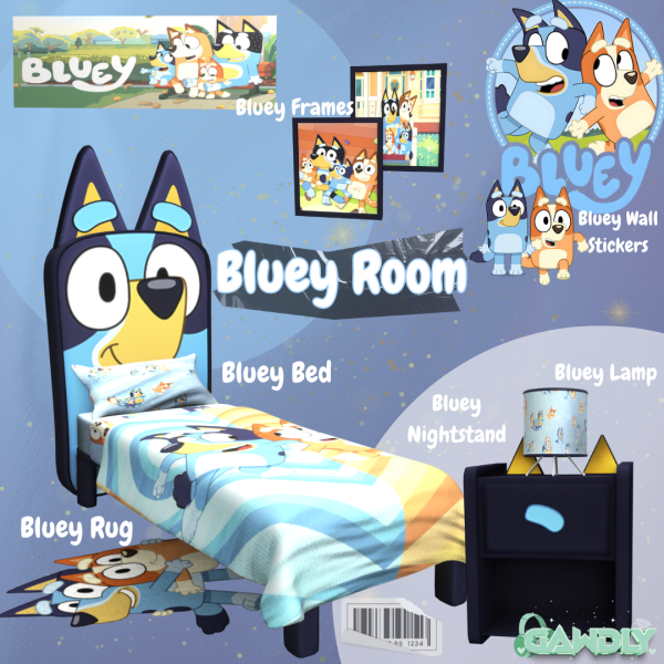 Alpha Bluey Bedroom Set by simsfinds - The Sims 4 Custom Content