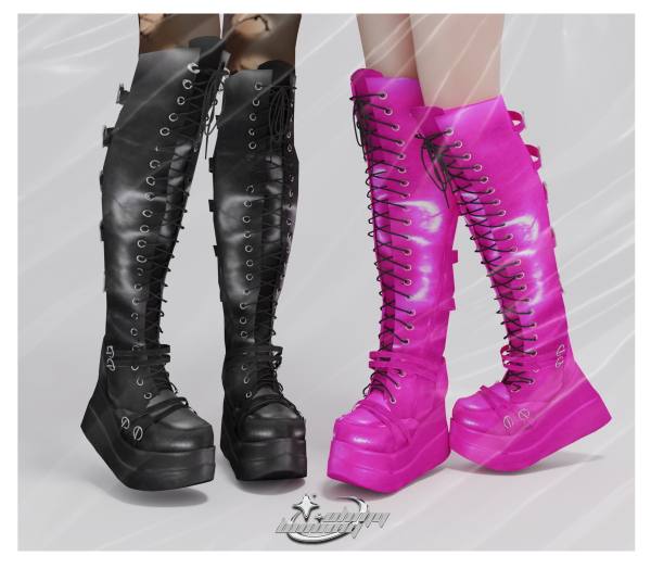 Alpha Over The Knee Boots by ohmybunnny2 - The Sims 4 Custom Content