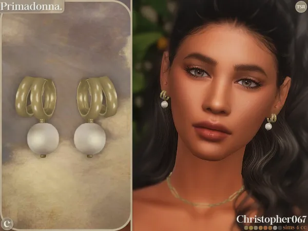 Alpha Primadonna Earrings Christopher067 by christopher067 - The Sims 4 Custom Content