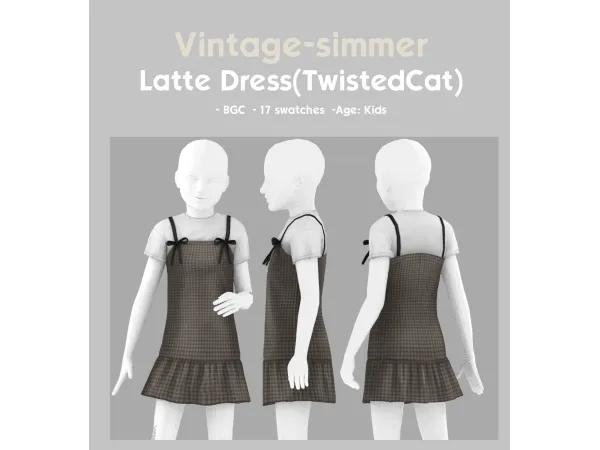 Maxis Match Latte Dress simmer by vintage - The Sims 4 Custom Content
