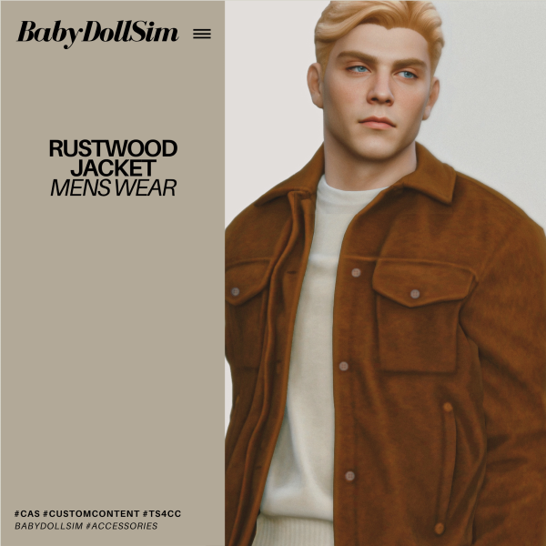Maxis Match MENSWEAR RUSTWOOD JACKET by simsfinds - The Sims 4 Custom Content