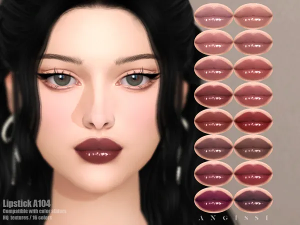 Alpha Lipstick A104 by ANGISSI - The Sims 4 Custom Content