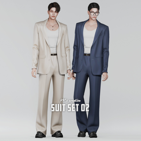 Alpha [KK] Suit set 02 by simsfinds - The Sims 4 custom content