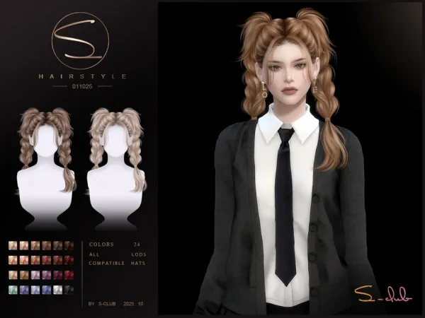 Alpha S Club_011025_Doublebraids Hairstyle - The Sims 4 Custom Content