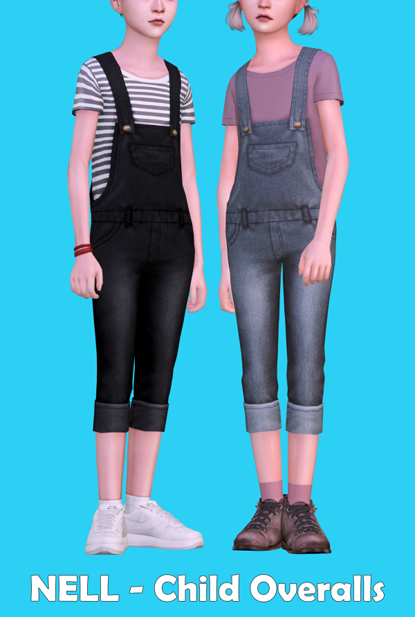 Maxis Match Child Overalls le by simsfinds - The Sims 4 Custom Content