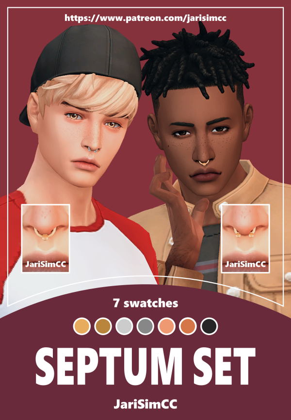 Maxis Match JariSimCC Piercing Septum Set by simsfinds - The Sims 4 Custom Content