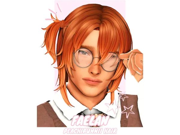 Maxis Match Faelan Hair by Peachibunnii - The Sims 4 Custom Content