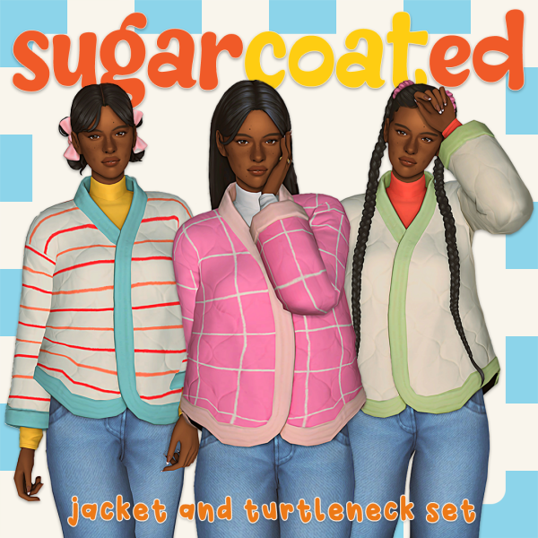 Maxis Match sugarcoated jacket turtleneck set by simsfinds - The Sims 4 Custom Content