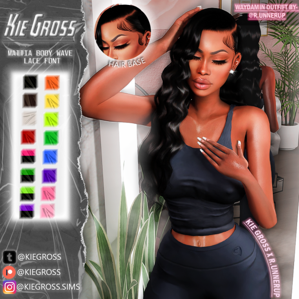 Alpha Mattia Body Wave Lace font by simsfinds - The Sims 4 Custom Content