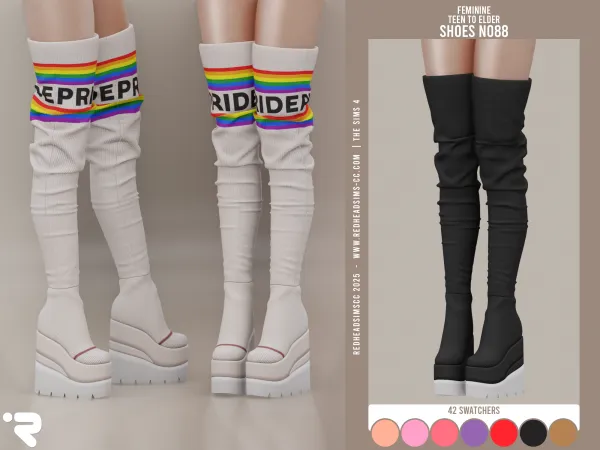 Alpha AF SHOES N088 by redheadsims - The Sims 4 Custom Content