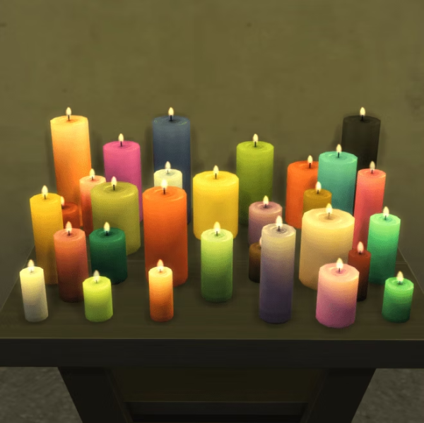 Mix Solid Color Candles by simsfinds - The Sims 4 Custom Content