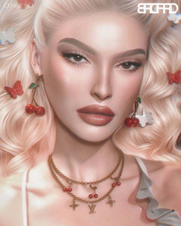 Alpha CERISE SET by simsfinds - The Sims 4 Custom Content