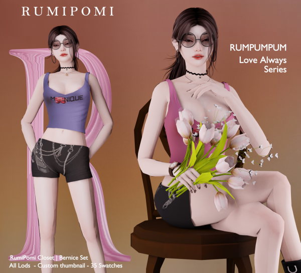 Alpha Rumpumpum_Bernice Set by rumi_pomi - The Sims 4 Custom Content