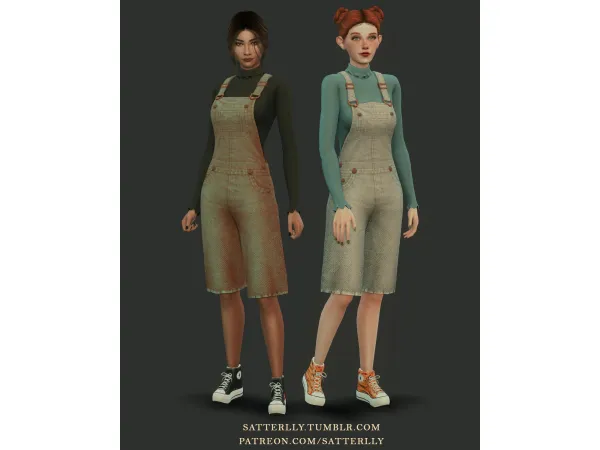 Maxis Match Overalls Dani by satterlly - The Sims 4 Custom Content