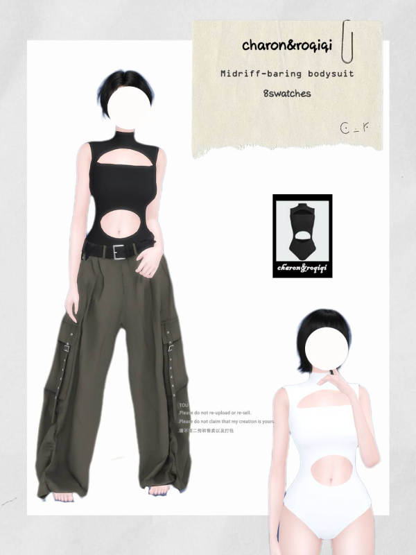 Maxis Match [charonroqiqi]midriff baring bodysuit_top by simsfinds - The Sims 4 Custom Content