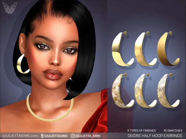 Mix Deidre Half Hoop Earrings by feyona - The Sims 4 Custom Content