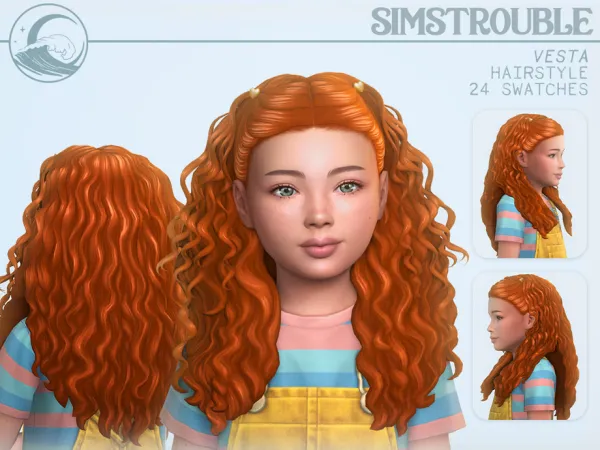 Maxis Match Vesta Hairstyle Child 3 Versions by thesimsresource - The Sims 4 Custom Content