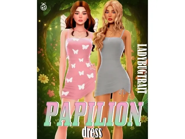 Maxis Match Papilion Dress - The Sims 4 Custom Content