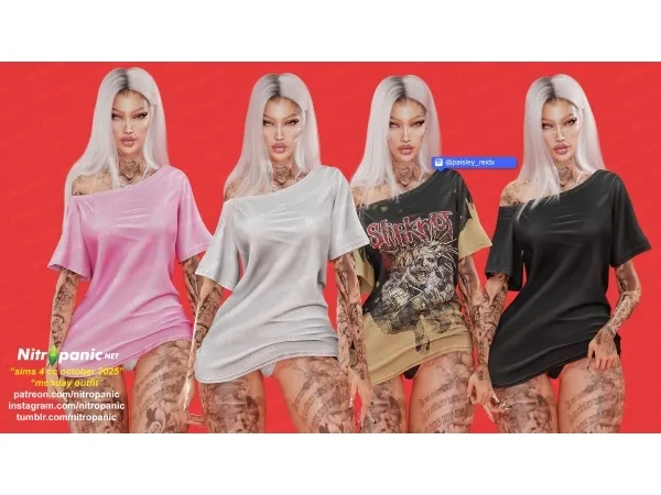 Alpha Nitropanic_Monday Outfit by nitropanic - The Sims 4 Custom Content