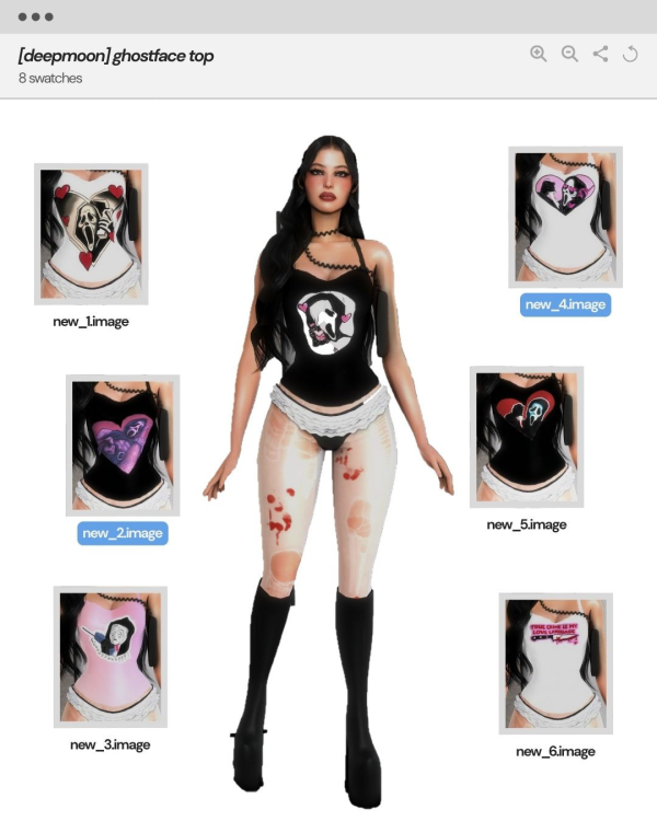 Mix ghostface top by simsfinds - The Sims 4 Custom Content