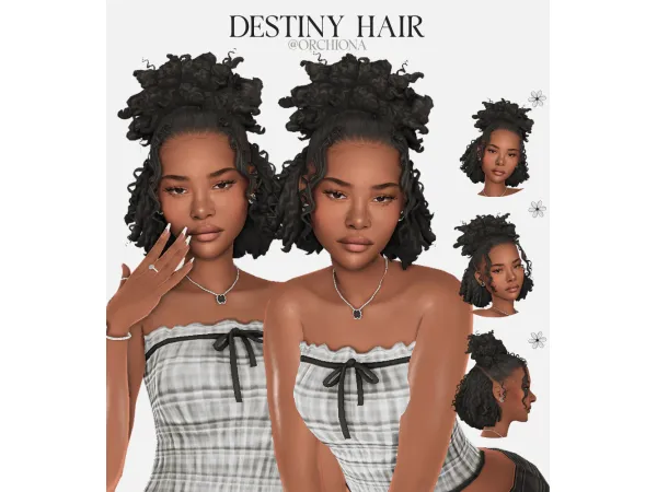Maxis Match DESTINY HAIR by orchiona - The Sims 4 Custom Content