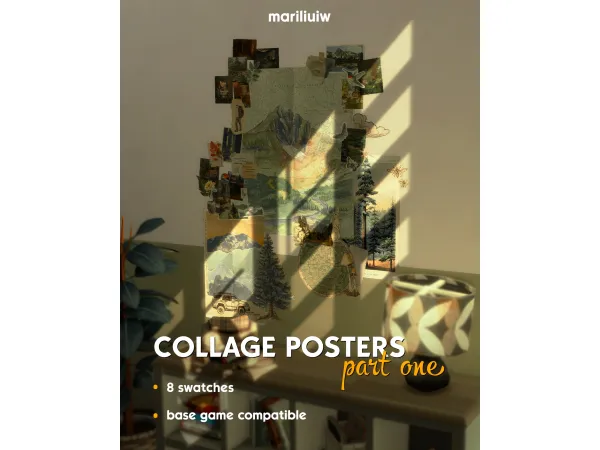 Maxis Match RECOLOUR collage posters by mariliuiw_ts4 - The Sims 4 Custom Content