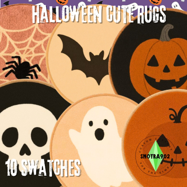 Alpha Halloween Cute Rugs by simsfinds - The Sims 4 Custom Content