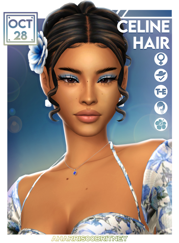 Maxis Match Celine Hair by simsfinds - The Sims 4 Custom Content