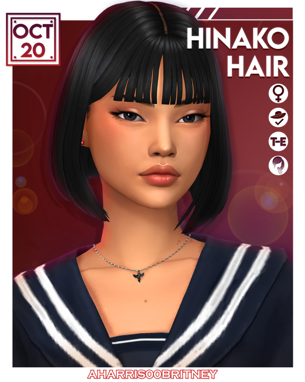Maxis Match Hinako Hair by simsfinds - The Sims 4 Custom Content