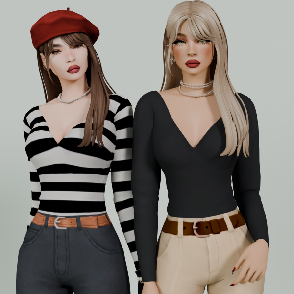Maxis Match Margaux Top by simsfinds - The Sims 4 Custom Content