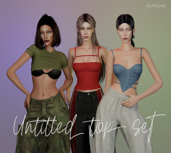 Alpha Untitled top set by simsfinds - The Sims 4 Custom Content
