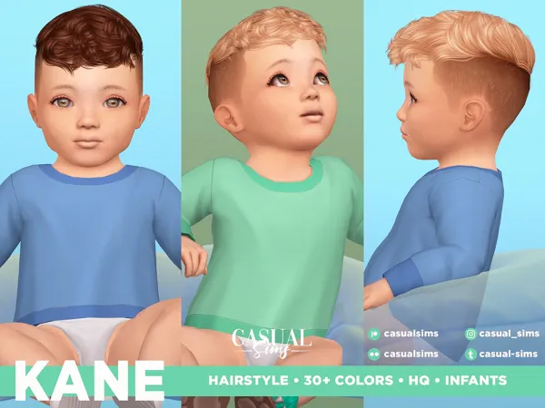 Alpha Kane Hairstyle for Infants by casualsims - The Sims 4 custom content