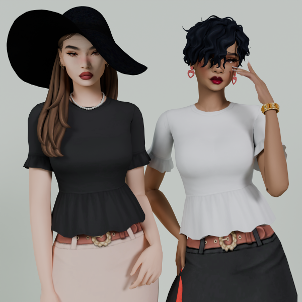 Maxis Match Léa Peplum by simsfinds - The Sims 4 Custom Content