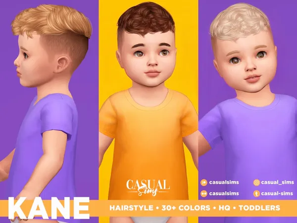 Alpha Casual Sims casualsimscc Seguir Kane Hairstyle for Toddlers by casualsims - The Sims 4 Custom Content