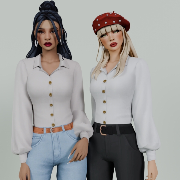 Maxis Match Clara Blouse by simsfinds - The Sims 4 Custom Content