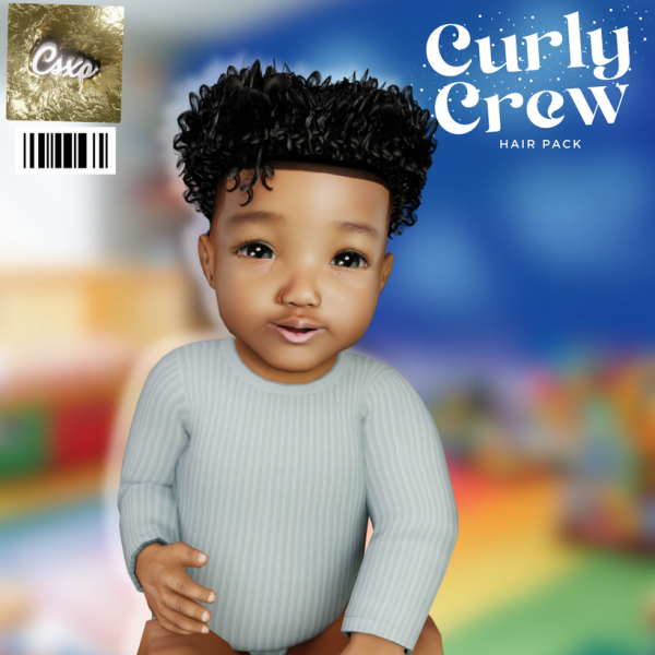 Alpha Curly Crew Hair Pack by simsfinds - The Sims 4 Custom Content