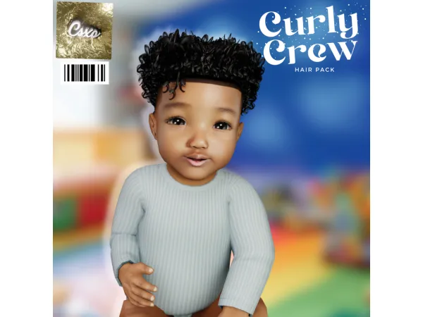 Alpha Curly Crew Hair Pack by cecesimsxo - The Sims 4 Custom Content