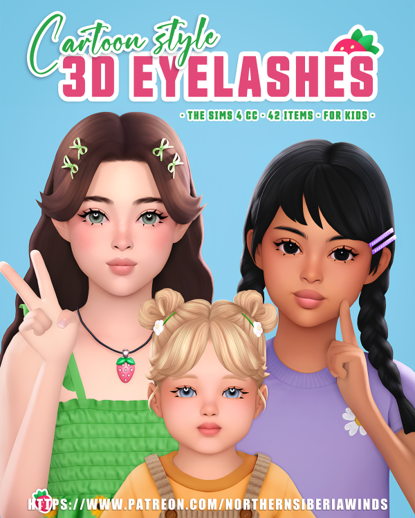 Maxis Match 3D EYELASHES FOR KIDS by simsfinds - The Sims 4 Custom Content