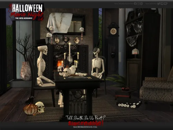 Alpha Till death do us part Dining Room by simcredible - The Sims 4 Custom Content