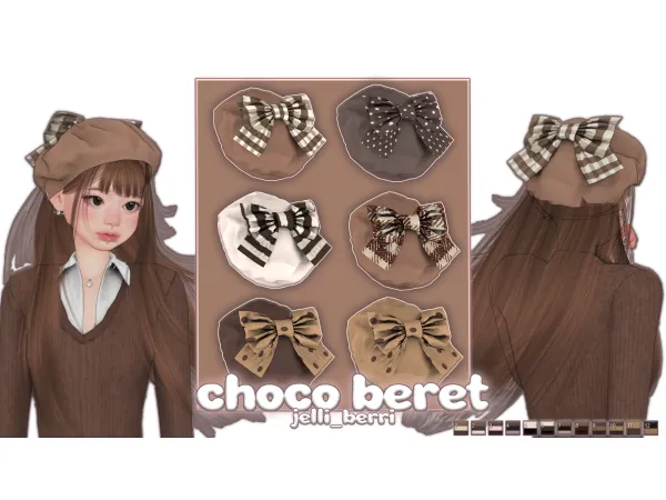 Maxis Match choco beret by simsfinds - The Sims 4 Custom Content