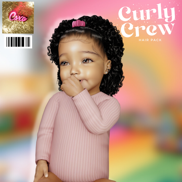 Alpha Curly Crew Hair Pack by simsfinds - The Sims 4 Custom Content