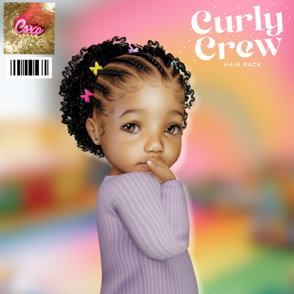 Alpha Curly Crew Hair Pack by simsfinds - The Sims 4 Custom Content