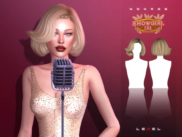 Alpha Monroe adult hairstyle by lexel - The Sims 4 Custom Content