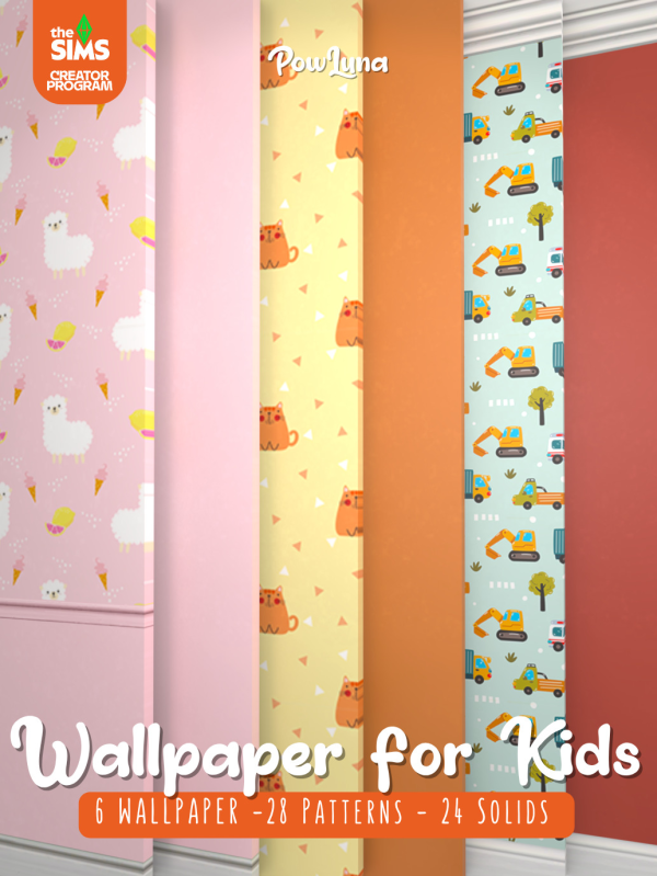 Mix WALLPAPER FOR KIDS by simsfinds - The Sims 4 Custom Content
