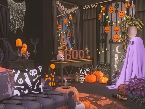 Maxis Match Spooku Bedroom Room by wrzosowemarzenia - The Sims 4 Custom Content