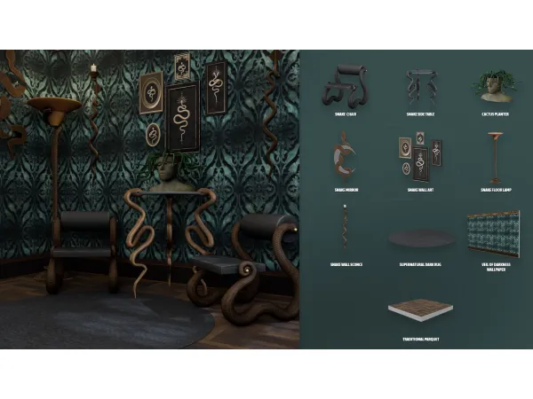 Alpha Creepy Slithery Room - The Sims 4 Custom Content
