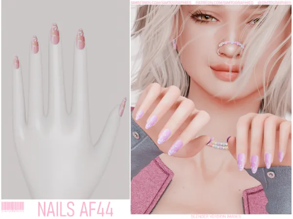 Alpha Nails AF44 by simtographies - The Sims 4 Custom Content