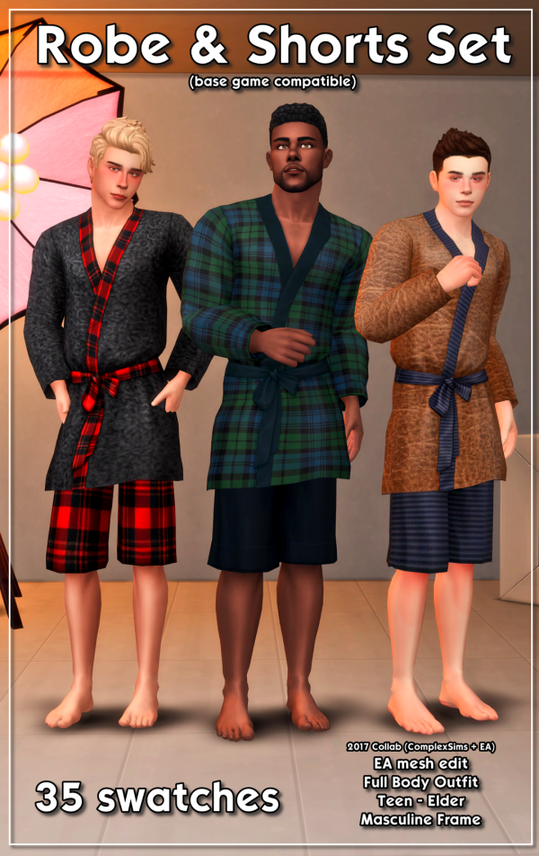Maxis Match Robe Shorts Set by simsfinds - The Sims 4 Custom Content