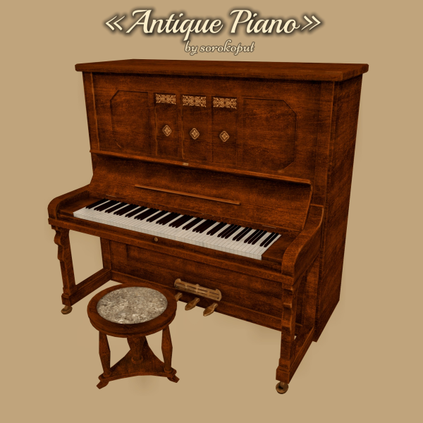 Alpha ANTIQUE PIANO by simsfinds - The Sims 4 Custom Content